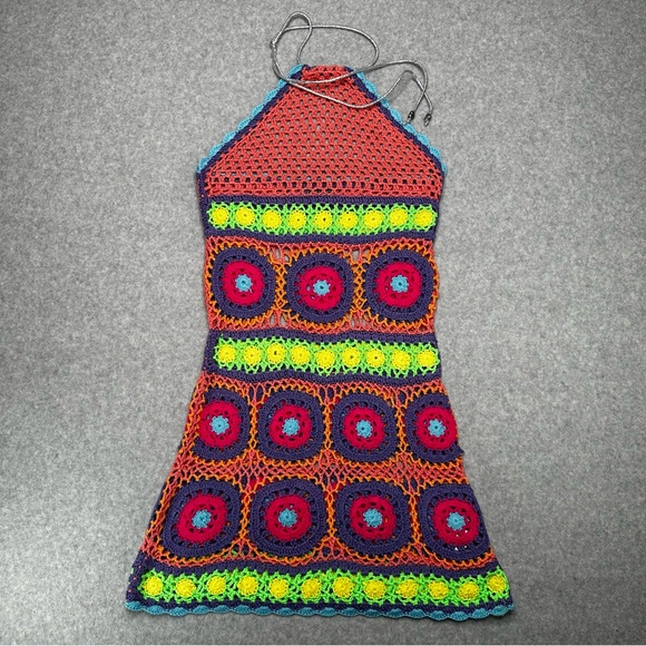 Dolls Kill Dresses & Skirts - Current Mood at Dolls Kill Free Your Mind Crochet Halter‎ Mini Dress Small